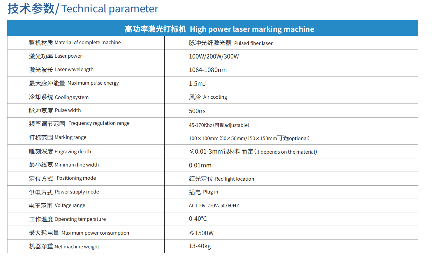 大功率手持激光打標機